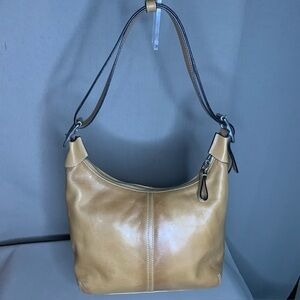 Coach Vintage Hobo Legacy Tan Leather Shoulder convertible strap Bag Y2K